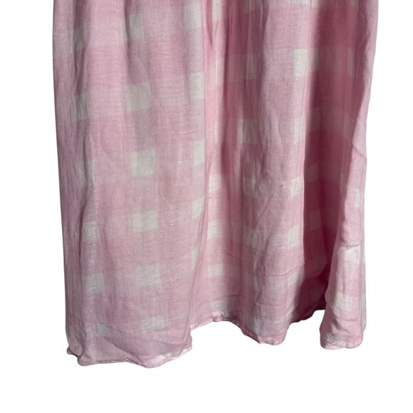 Solid & Striped Willow Linen Gauze Gingham Pink Cloud Midi Dress Skirt S - Picture 4 of 10